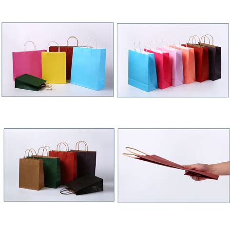 Colored Paper Bags Personalised Custom Kraft Bags 100pcs