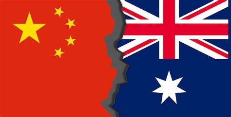 Premium Photo Flags Of China And Australia China Vs Australia In