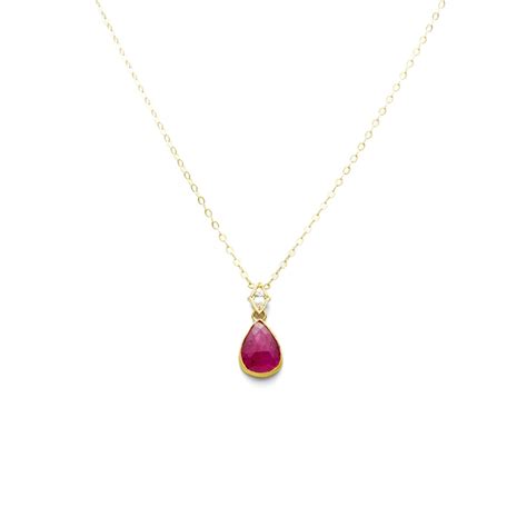 White sapphire and ruby necklace. | Ruby necklace, White sapphire, Necklace