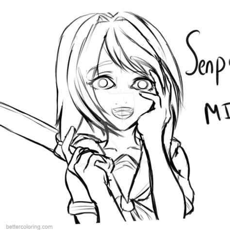 Oka Yandere Simulator Coloring Pages