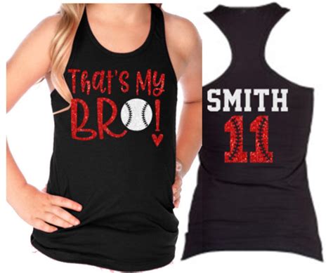 Glitter Baseball Tank Top Baseball Tanks Sister Tank Thats My Bro Racerback Tank Sister Tank