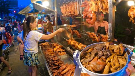 Amazing Cambodian Street Food At Night Fast And Easy Yummy Roasted Duck Chicken Meat And More