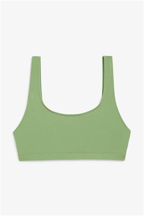 Monki Swimwear Women Sporty Bikini Top Green Melisa Lewis