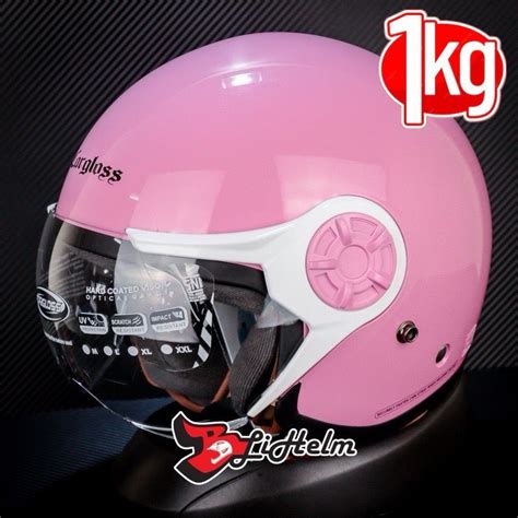 Jual Retro Helm Cargloss Yrh Milk Shake Pink Helm Hijab Half Face