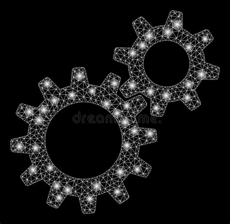 Flare Mesh Network Reduction Gears With Flare Spots Stock Vector