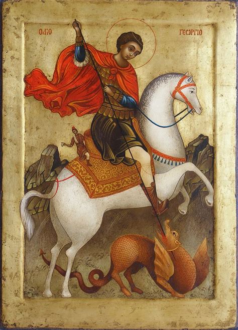 Hand Painted Orthodox Icon Of St George Inspiration Painting