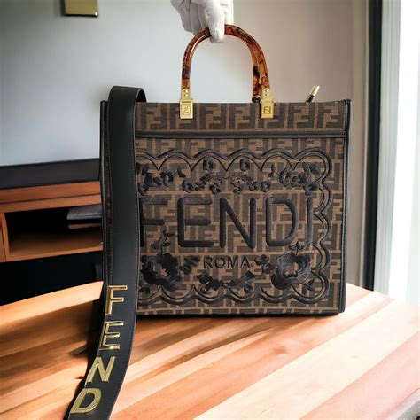 Buy Fendi Roma Signature Embroidery Tote Bag - Online