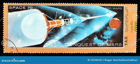 Space Exploration On Postage Stamps Editorial Photography Image Of