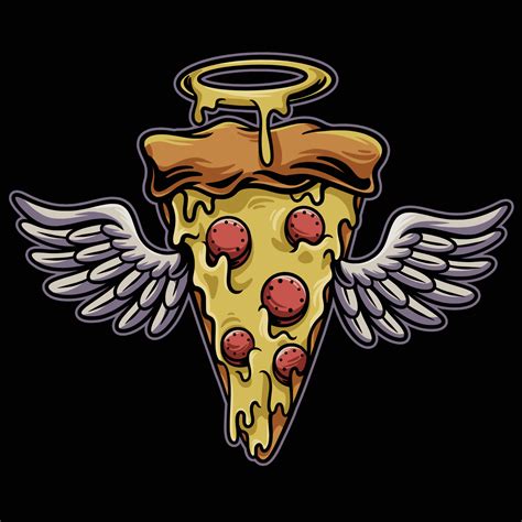 Pizza Angel Wings And Halo 23364237 Vector Art At Vecteezy