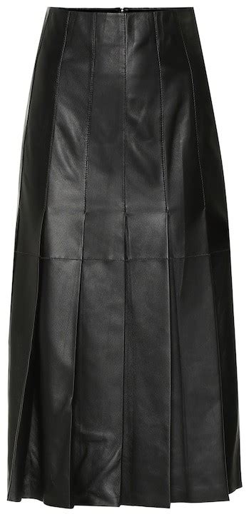 Joseph Semry Pleated Leather Midi Skirt ShopStyle