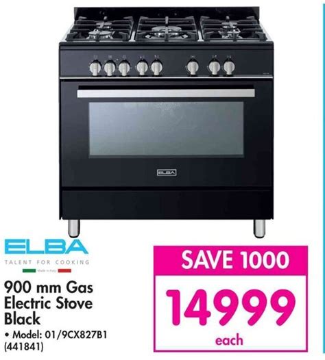 Elba 900mm Gas Electric Stove Black Offer At Makro