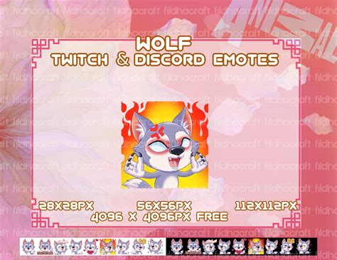 Cute Wolf Twitch Emotes Bundle Wolf Emotes Pack Wolf Discord Etsy