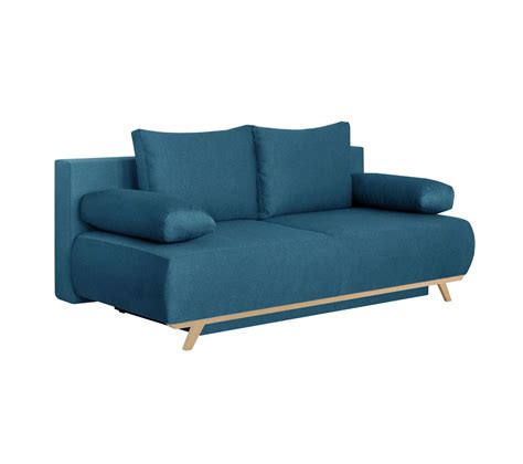 Canap Convertible Places Avec Coffre De Rangement En Tissu Bleu