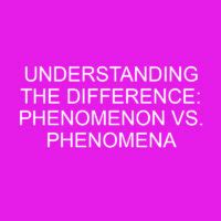 Understanding The Difference Phenomenon Vs Phenomena Differencess