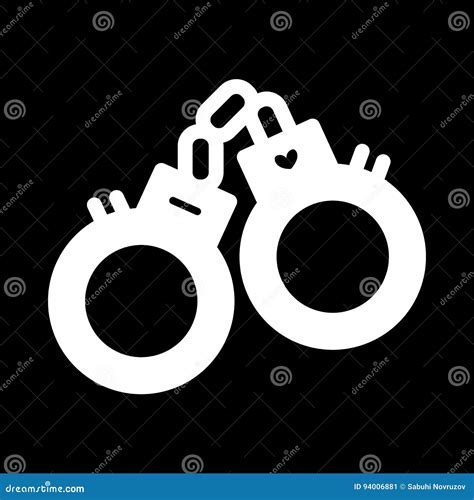 Sex Handcuffs Simple Vector Icon Black And White Illustration Of Sex