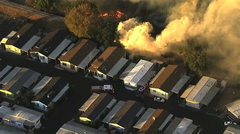 Photos Crews Battle Grass Fire Next To Mobile Home Park In San Jose