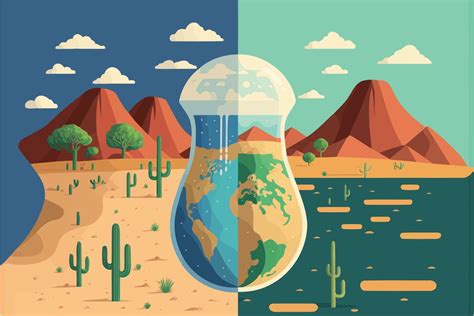 Un Desierto Que Exhibe Escasez De Recursos Hídricos 17732565 Vector En