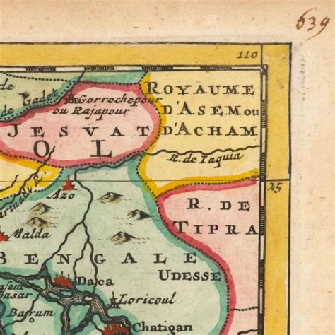 Old Map Of India 1700 Rare Map Antique Fine Reproduction Etsy Israel