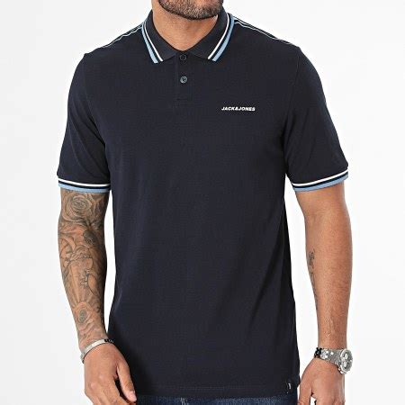 Jack And Jones Polo Manches Courtes Parker Bleu Marine