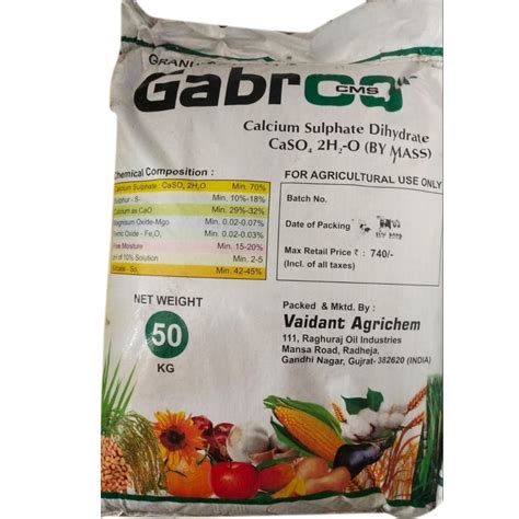 Gabroo Plus Calcium Sulphate Dihydrate Packaging Type Bag Packaging