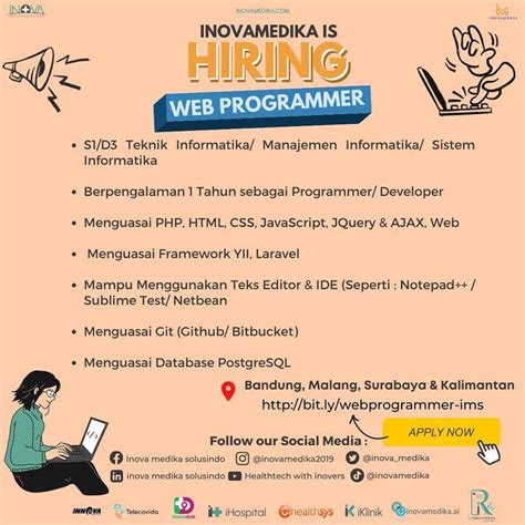 Lowongan Kerja Web Programmer Di Pt Inova Medika Solusindo 2023