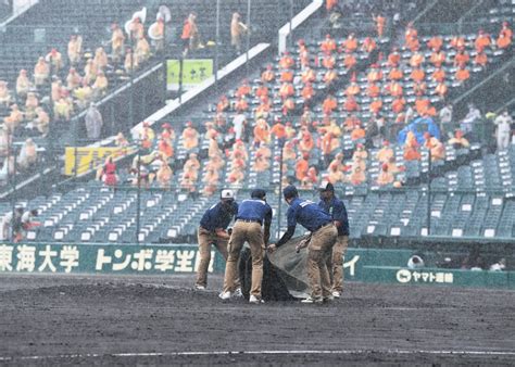 明桜vs帯広農は降雨ノーゲーム 4試合が13日に順延 夏の甲子園 毎日新聞