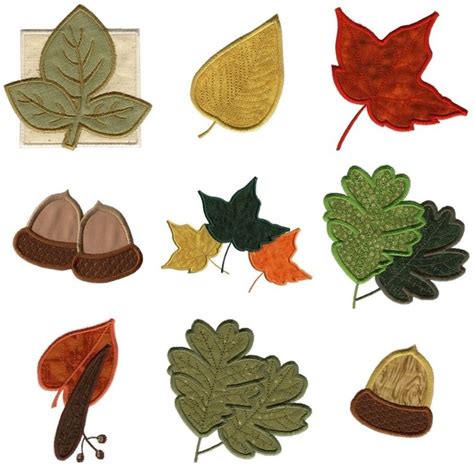 Autumn Leaves Applique 4x4 Machine Embroidery Pinterest