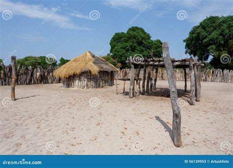 Traditional African Village With Houses Royalty-Free Stock Photography ...