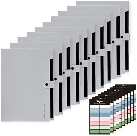 SKYDUE 10 Stück Dokumentenmappe A4 Mappe Mit 8 Fächern Fächermappe A4
