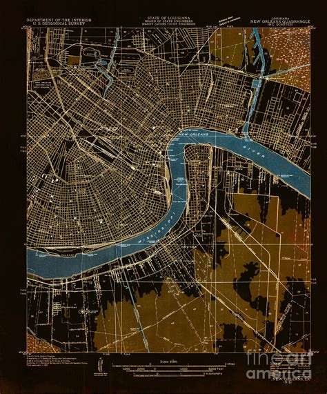 New Orleans 1932 Historical Map Digital Art By Drawspots Illustrations