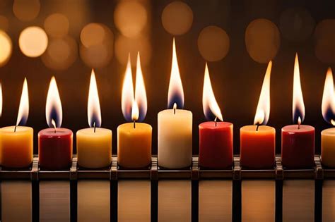 Premium Ai Image Candles On A Bar With The Light Behind Them