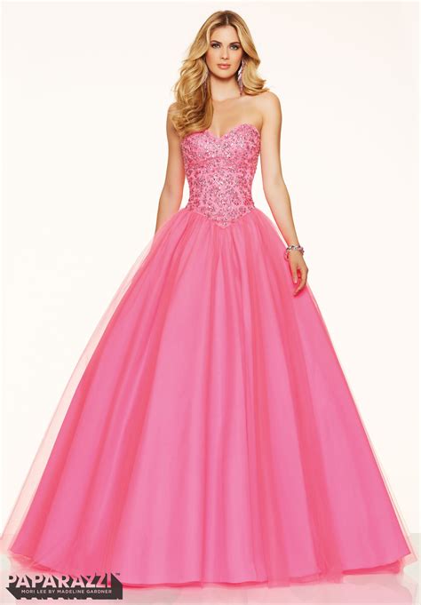 Jeweled Beading On Tulle Ball Mori Lee Prom Dress Morilee