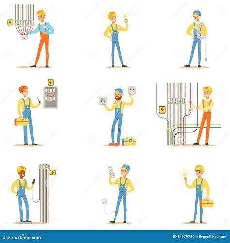 Electrician Specialist With Electric Wires At Work Doing Wireman