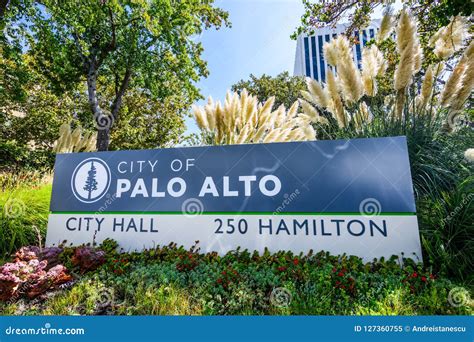 City Of Palo Alto Sign Editorial Image Image Of Central 127360755