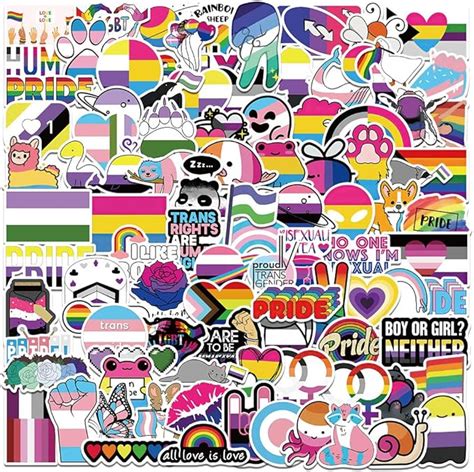 100 Pcs Gay Pride Stickers Cool Rainbow Stickers For Lgbtq Sticker