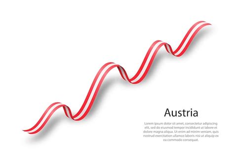 Acenando a fita ou banner bandeira da áustria Vetor Premium