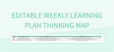 editable weekly learning plan thinking map excel template