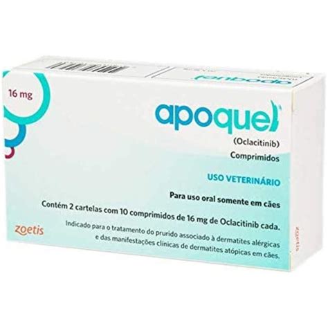 Apoquel Dermatológico Anti Coceira Cães 16 Mg 20 Comp 16mg Originall