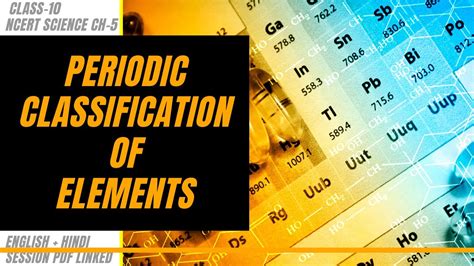 Periodic Classification Of Elements Class Science Chapter