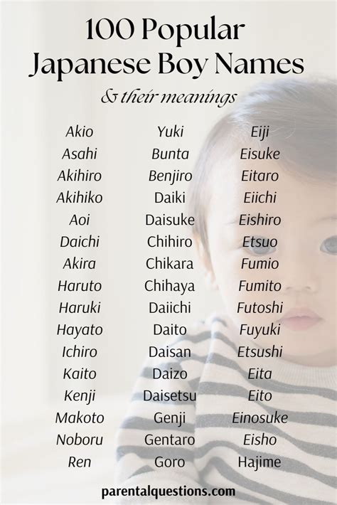 100 Unique And Cool Japanese Boy Names Meanings Unique Girl Names