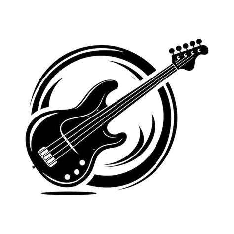 Premium Vector Bass Guitar Silhouette Vector Illustration