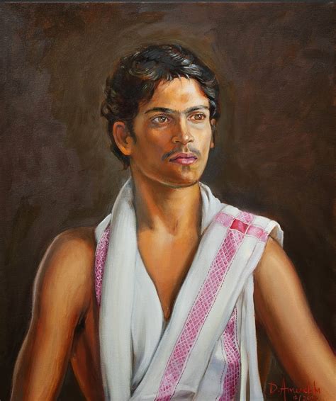 Portrait Of A Young Indian Man Oil Painting Portrait Figures