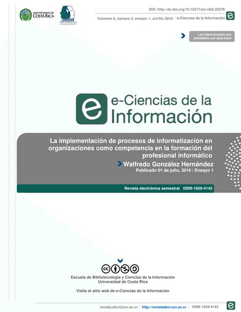 Pdf La Implementación De Procesos De Informatización En