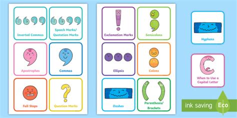 Illustrated Punctuation Flashcards - Primary KS1