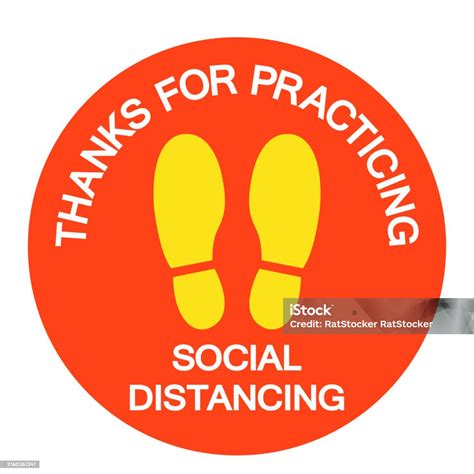 Thank You For Practicing Social Distancing Symbol Vector Illustration