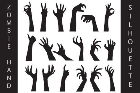 Creepy Zombie Hands Silhouette Graphic by davector · Creative Fabrica