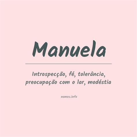 Significado Do Nome Manuela