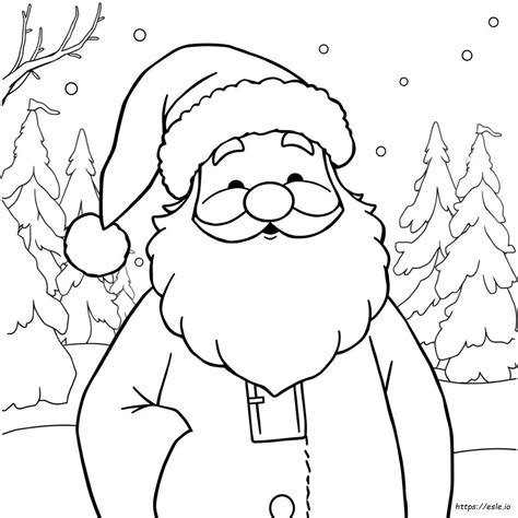 Santa Claus Face Coloring Page Printable