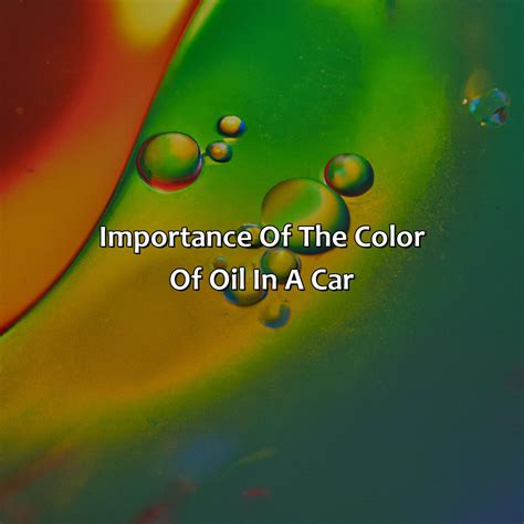 What Color Should Oil Be In A Car Colorscombo