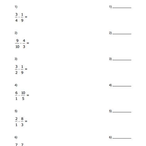 Math Fractions Multiplication Practice Worksheet Series 7 Geek Slop Online